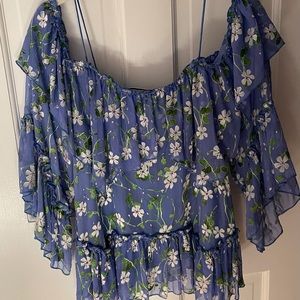 Alice and Olivia Tia Ruffle Top